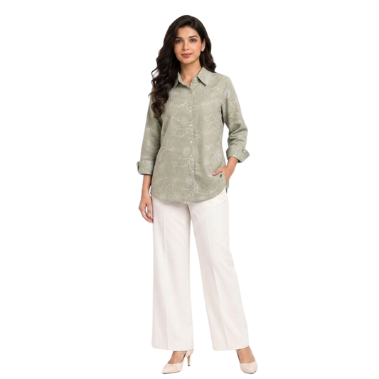 Cotton printed shirt for women