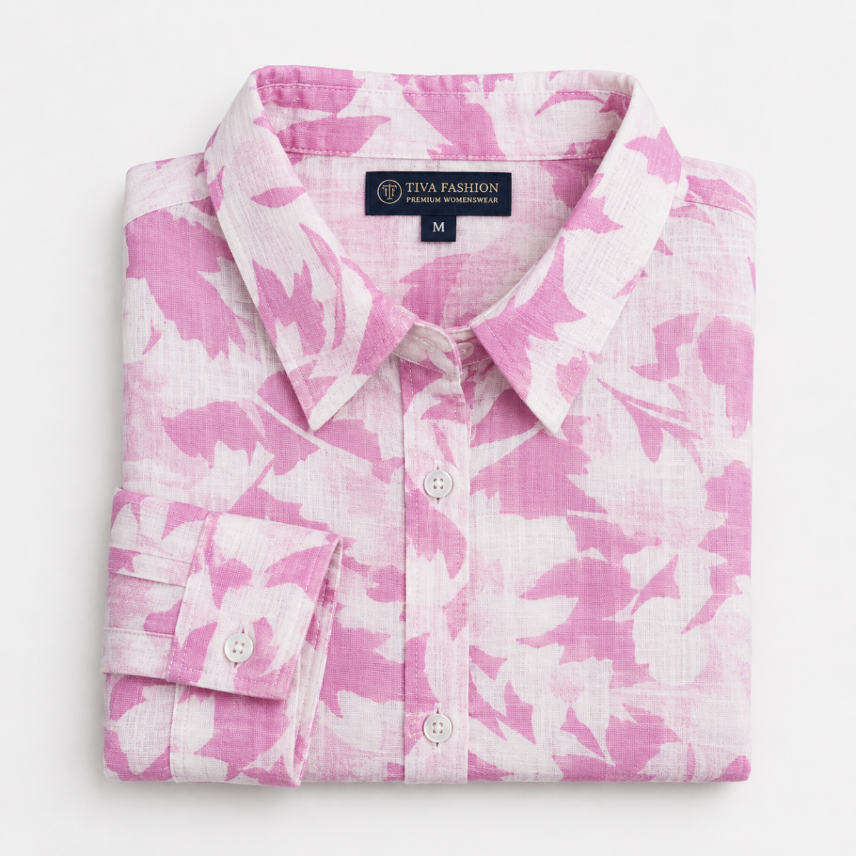 Pink Cotton Printed Shirt for Women