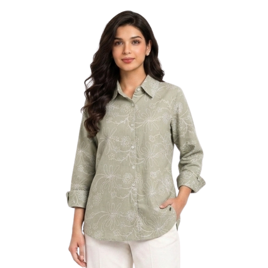 Cotton printed shirt for women