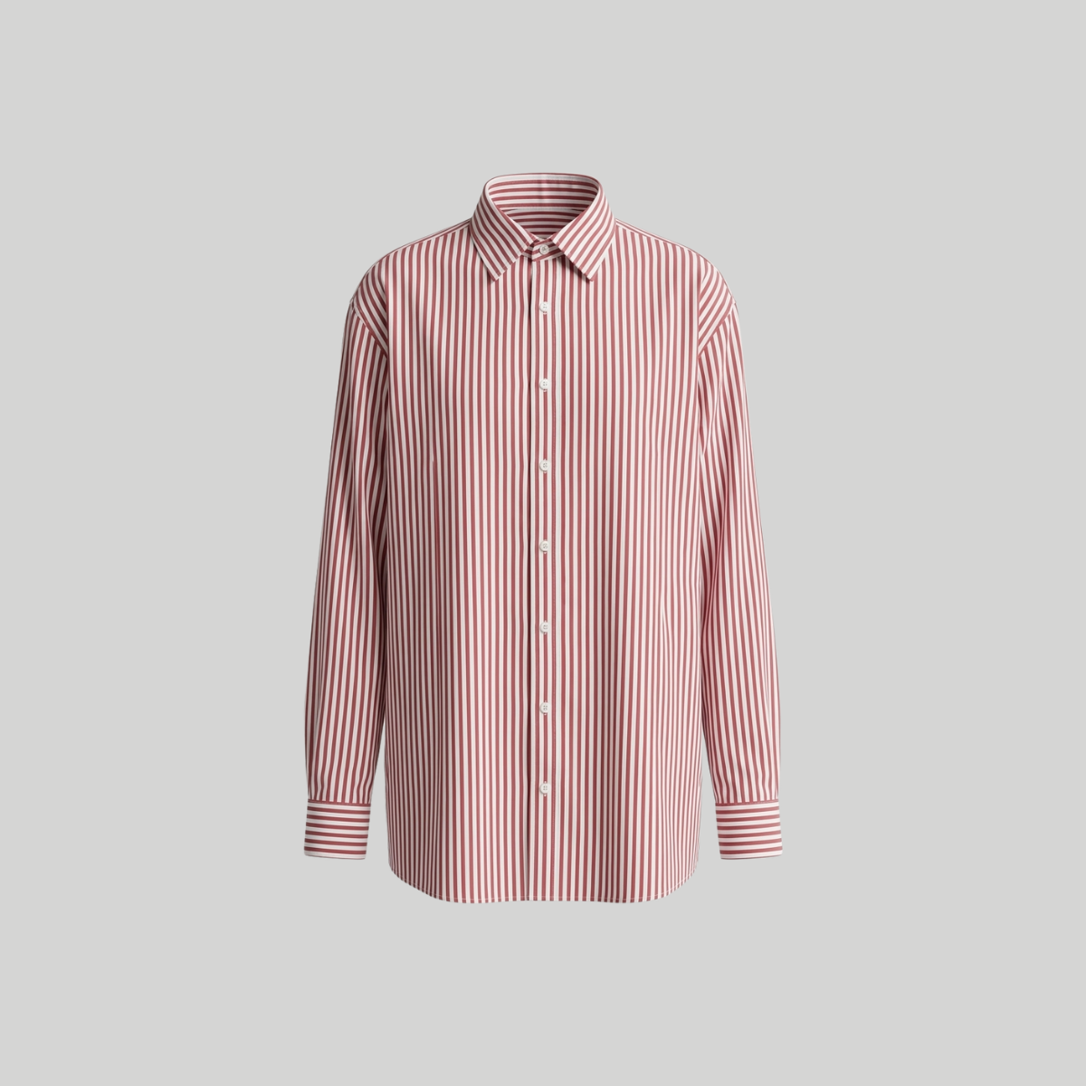 Red & White Striped Full Sleeve Shirt for Women