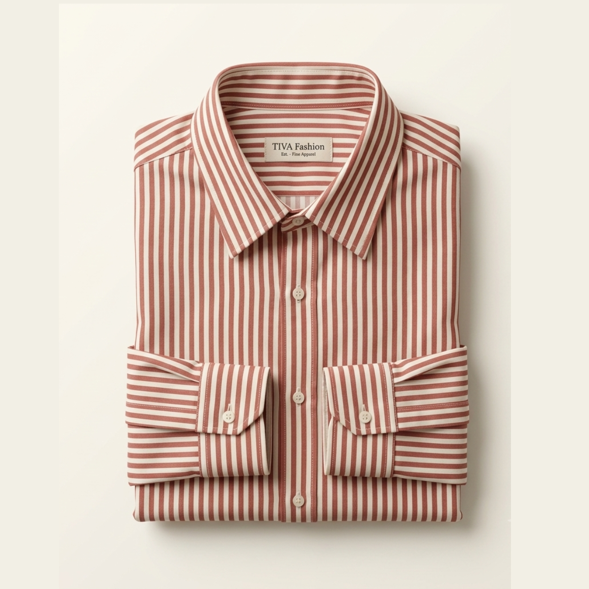 Red & White Striped Full Sleeve Shirt for Women
