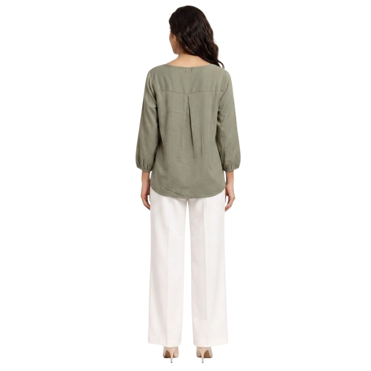TIVA Sage Green Cotton Top for women