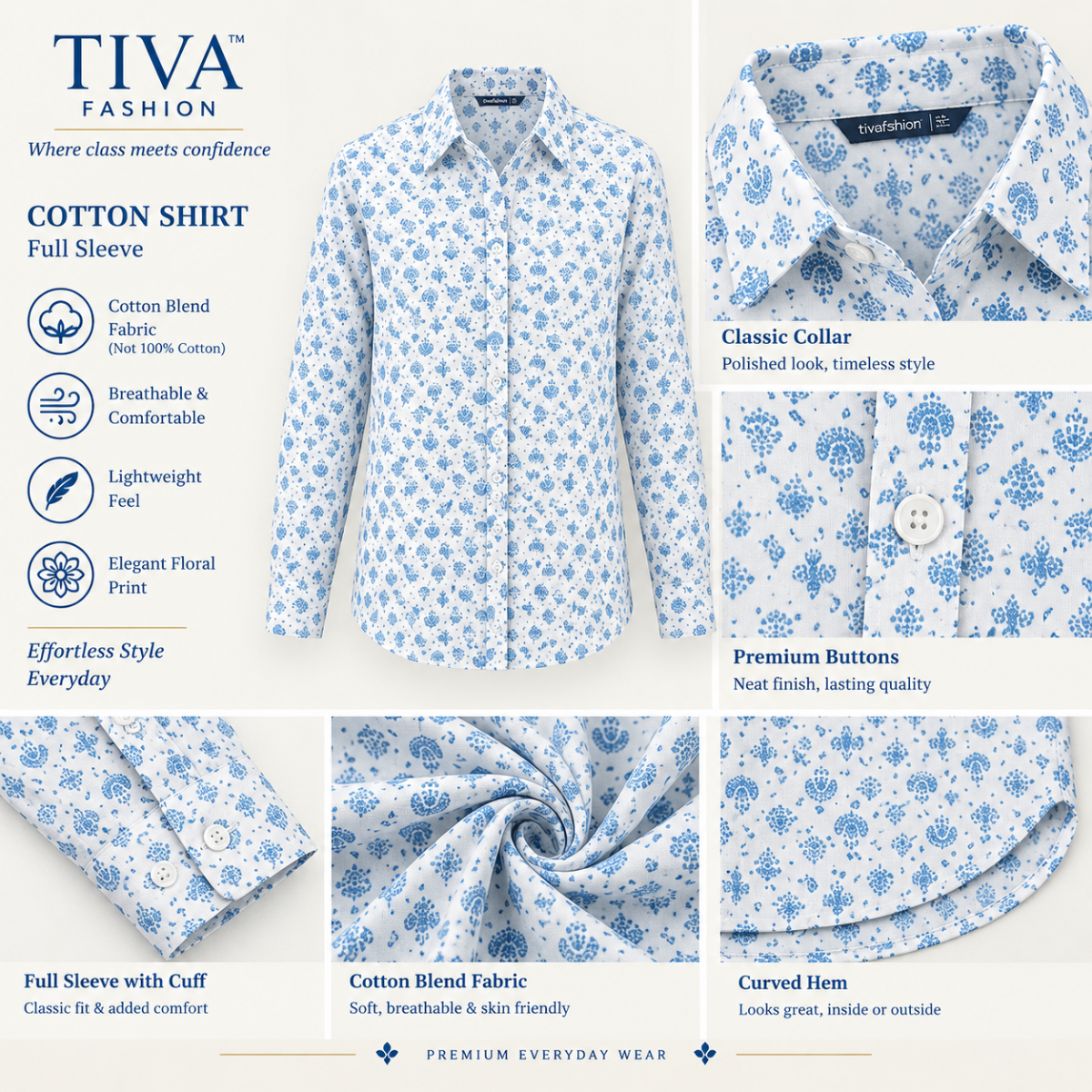 White Printed Shirt for Women
