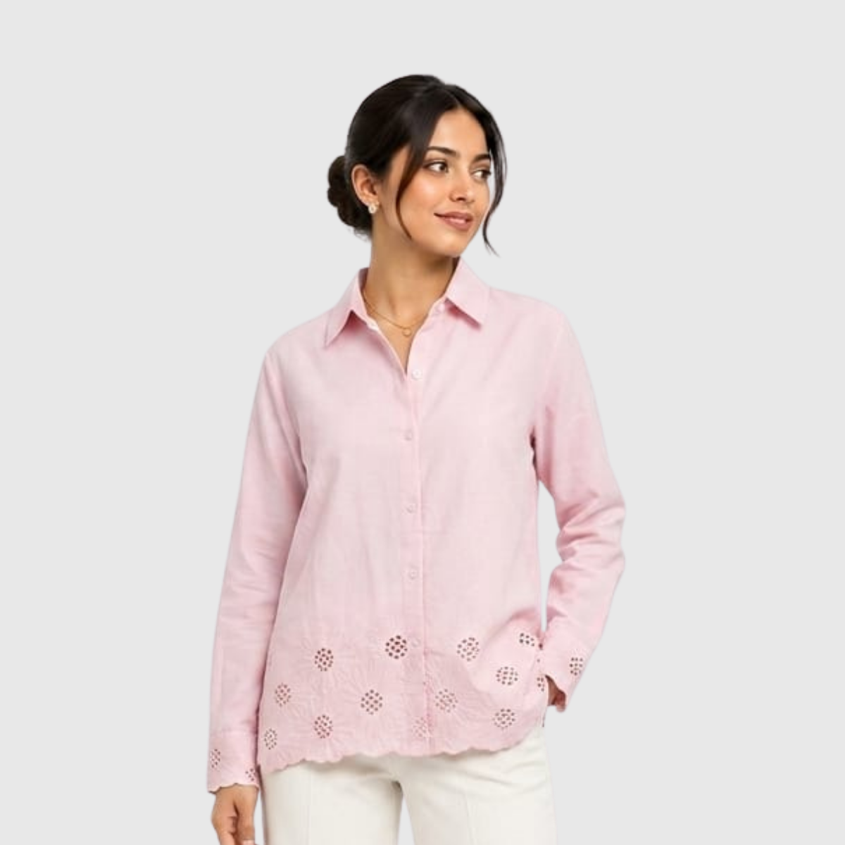 TIVA Pink Cotton Shirt for Women