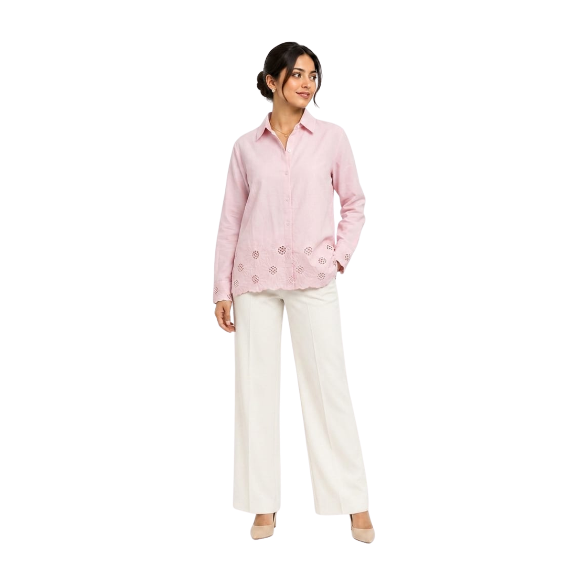TIVA Pink Cotton Shirt for Women