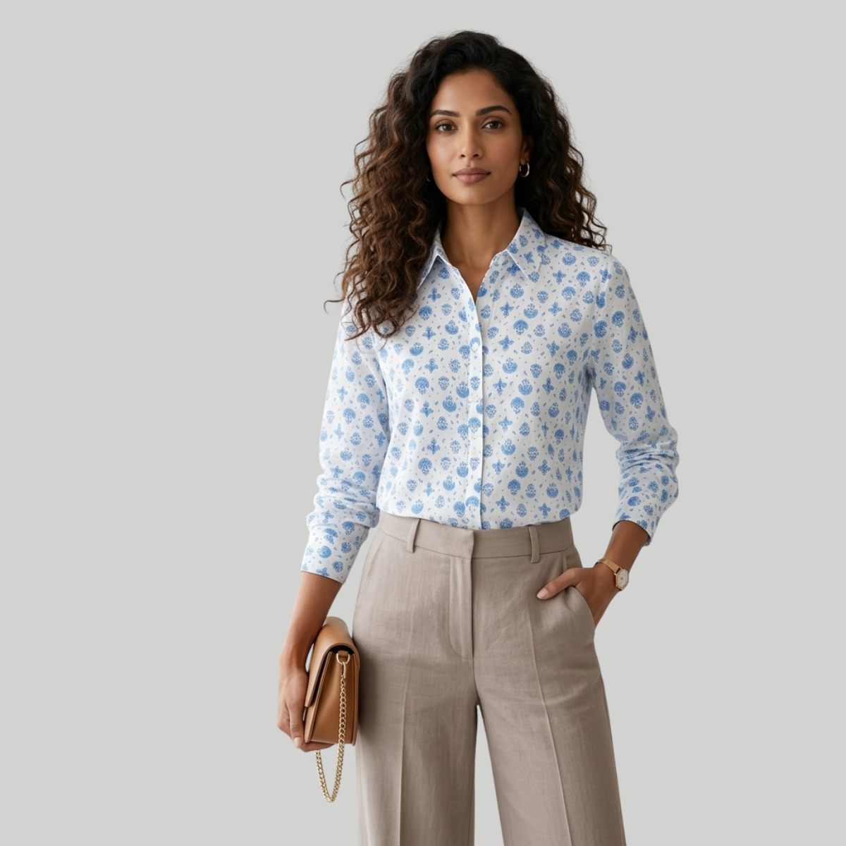White Printed Shirt for Women