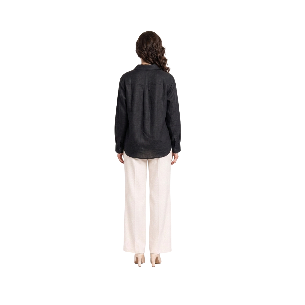 TIVA Premium Black Linen Shirt for Women