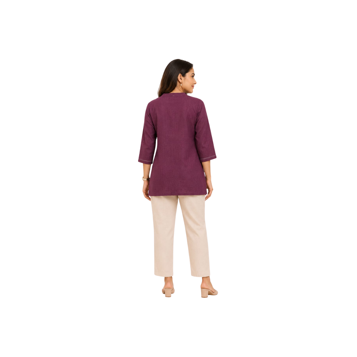 Linen Tunic with Hand Embroidered